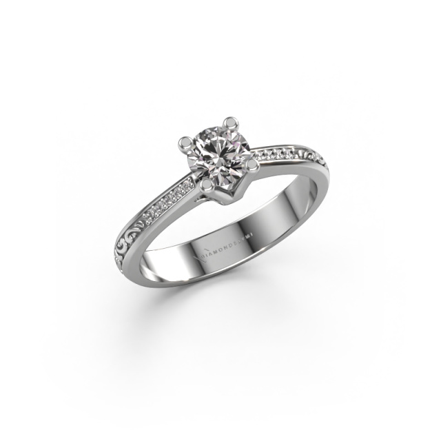 Afbeelding van Verlovingsring Mei 585 witgoud Diamant 0.549 crt
