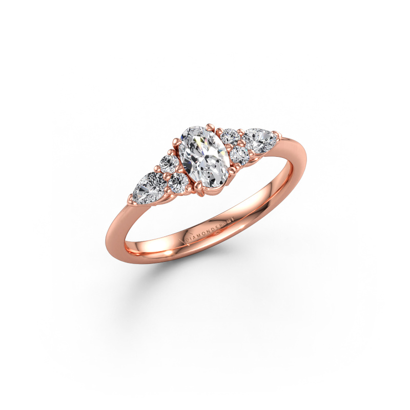 Immagine di Anello di fidanzamento Melani OVL 585 oro rosa Diamante lab grown 0.86 crt