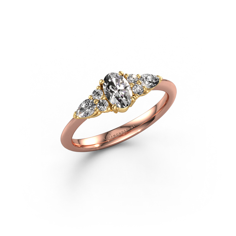 Image de Bague de fiançailles Melani OVL 585 or rose Diamant 0.86 crt
