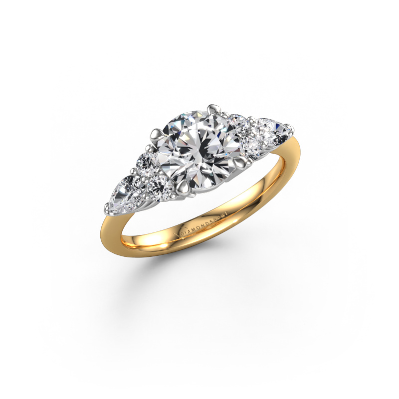 Image of Engagement ring Melani RND 585 gold Lab grown diamond 2.14 crt