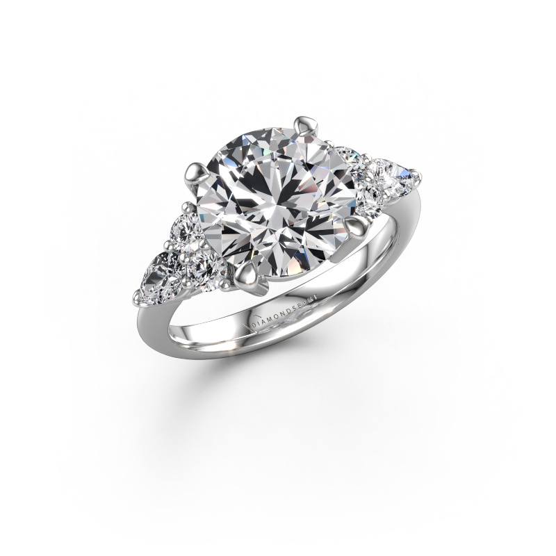 Image de Bague de fiançailles Melani RND 950 platine Diamant synthétique 4.82 crt
