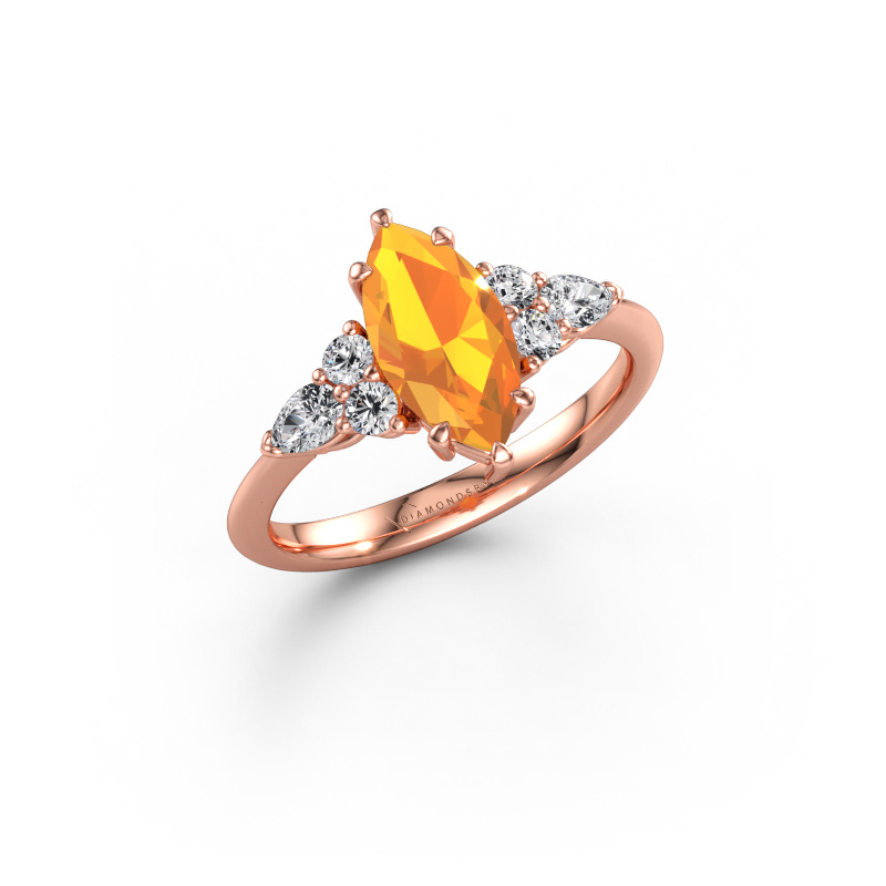 Bild av Förlovningsring Melani MRQ 585 roséguld Citrin 11x5.5 mm