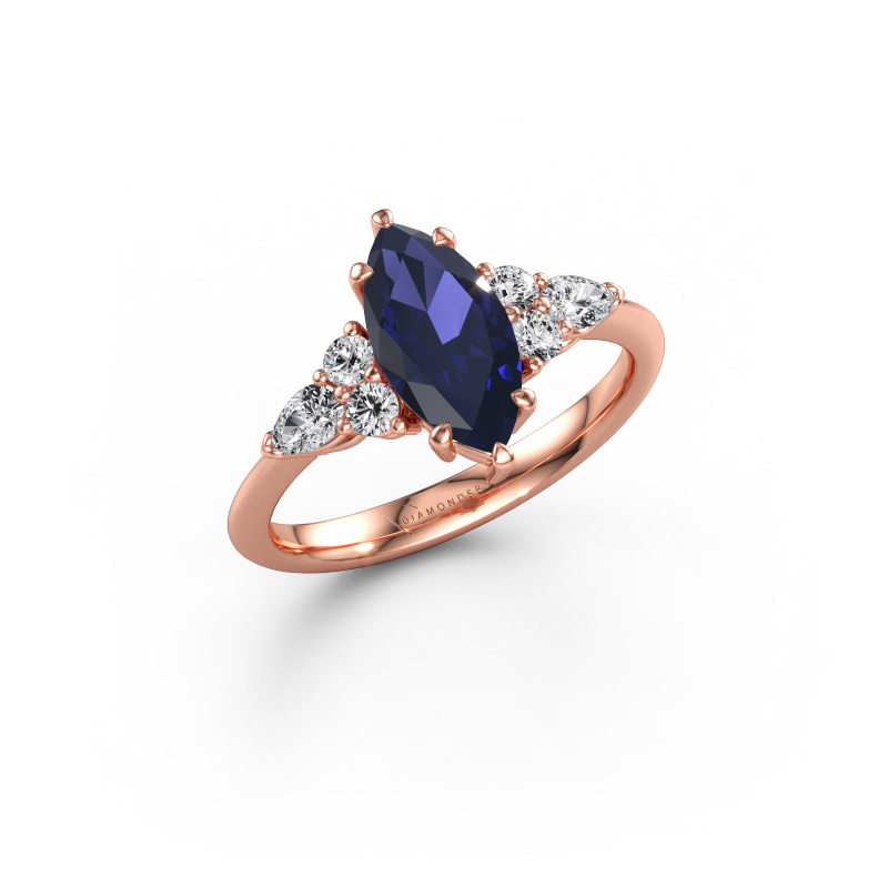 Immagine di Anello di fidanzamento Melani MRQ 585 oro rosa Zaffiro 11x5.5 mm
