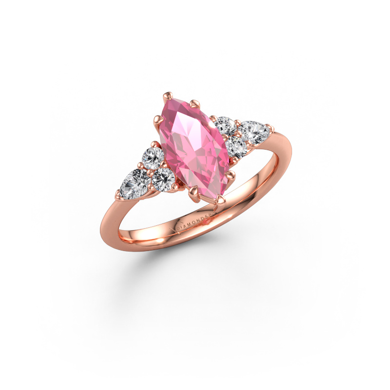 Bild av Förlovningsring Melani MRQ 585 roséguld Rosa safir 11x5.5 mm