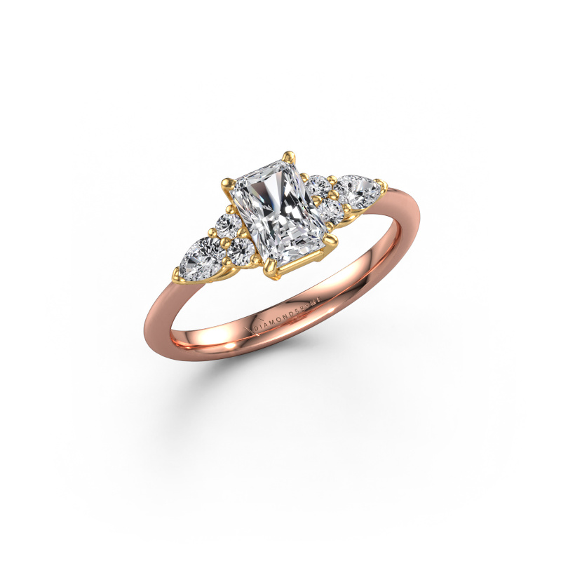 Image de Bague de fiançailles Melani RAD 585 or rose Diamant synthétique 1.21 crt