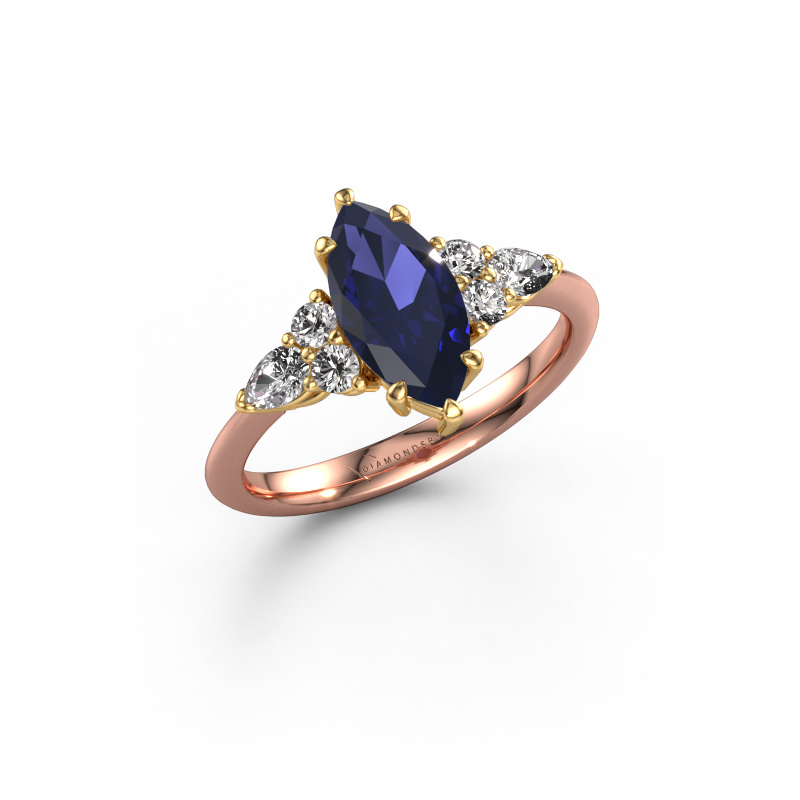 Image of Engagement ring Melani MRQ 585 rose gold Sapphire 11x5.5 mm