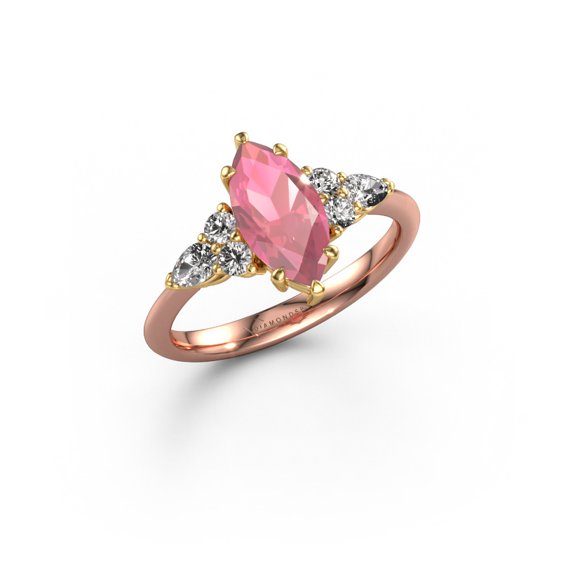 Image of Engagement ring Melani MRQ 585 rose gold Tourmaline pink 11x5.5 mm