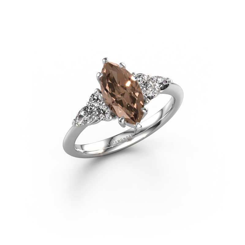 Image of Engagement ring Melani MRQ 950 platinum Brown diamond 1.79 crt