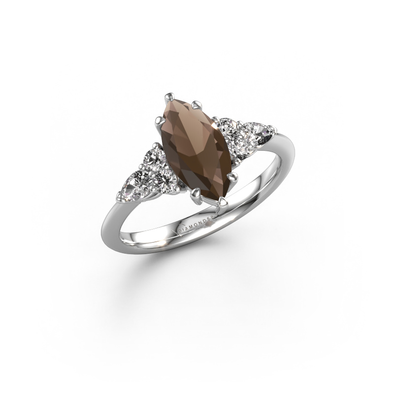 Image of Engagement ring Melani MRQ 950 platinum Smokey quartz 11x5.5 mm