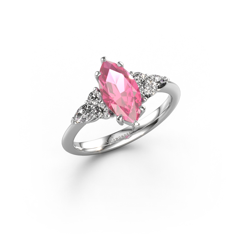 Bild von Verlobungsring Melani MRQ 950 Platin Pink Saphir 11x5.5 mm