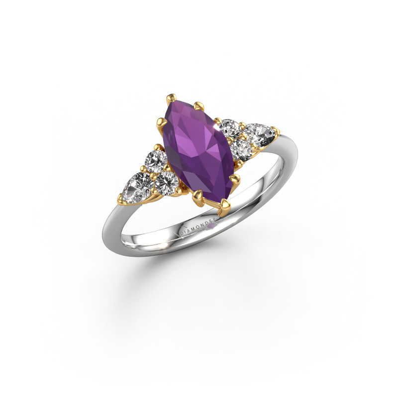 Bild von Verlobungsring Melani MRQ 585 Weißgold Amethyst 11x5.5 mm