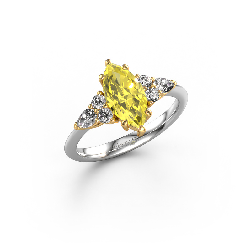 Bild von Verlobungsring Melani MRQ 585 Weißgold Gelber Labor Diamant 11x5.5 mm