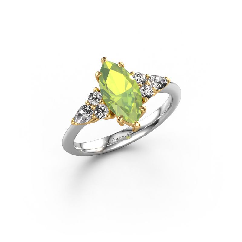 Bild von Verlobungsring Melani MRQ 585 Weißgold Peridot 11x5.5 mm