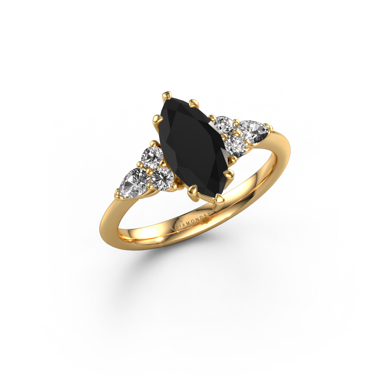 Bild von Verlobungsring Melani MRQ 585 Gold Schwarz Diamant 2.04 crt