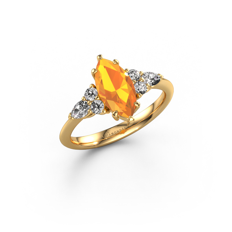 Image of Engagement ring Melani MRQ 585 gold Citrin 11x5.5 mm