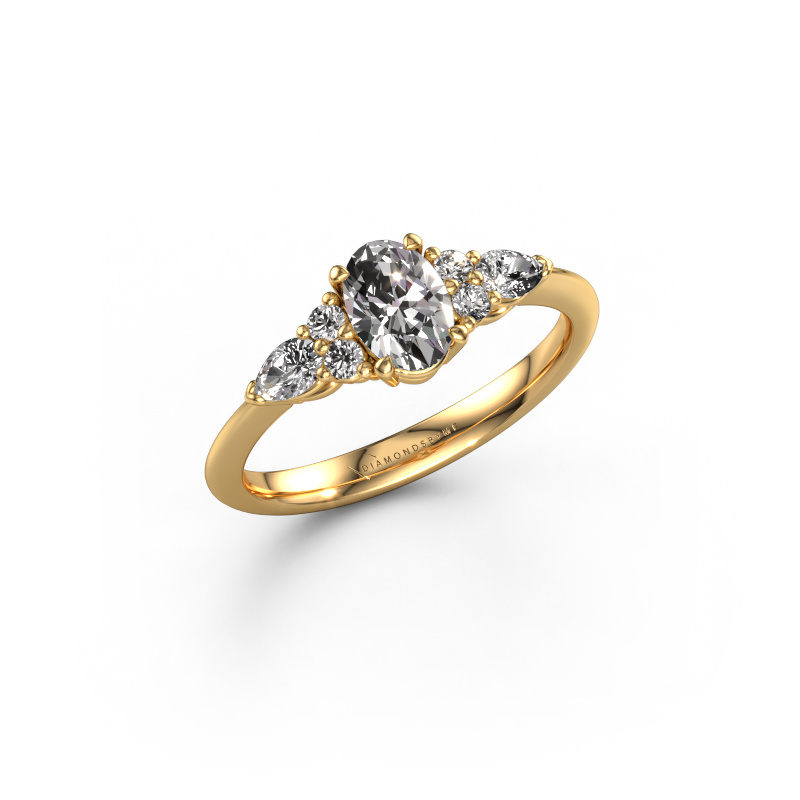 Image de Bague de fiançailles Melani OVL 585 or jaune Diamant 1.06 crt