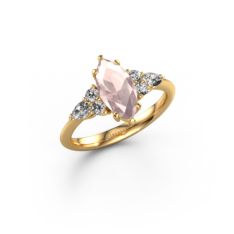Image of Engagement ring Melani MRQ 585 gold Morganite champagne 11x5.5 mm