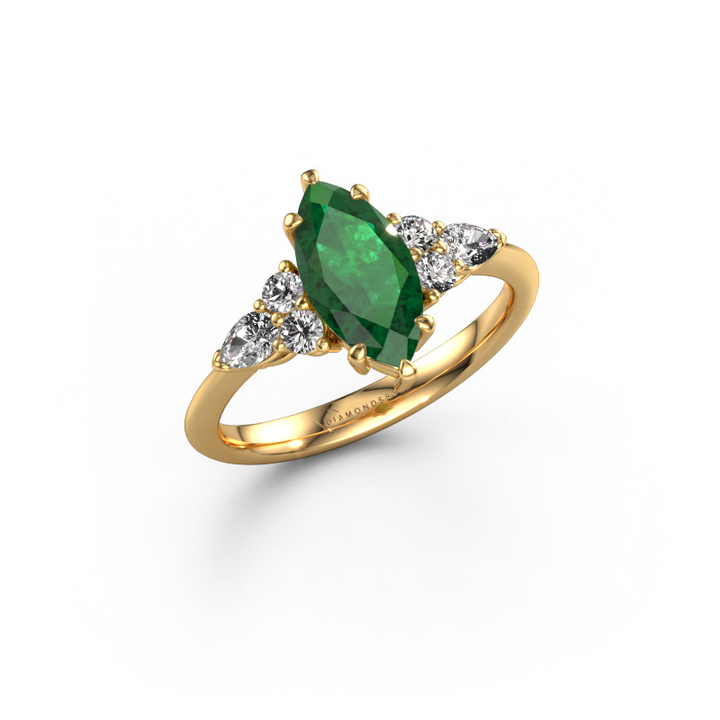 Image of Engagement ring Melani MRQ 585 gold Emerald 11x5.5 mm