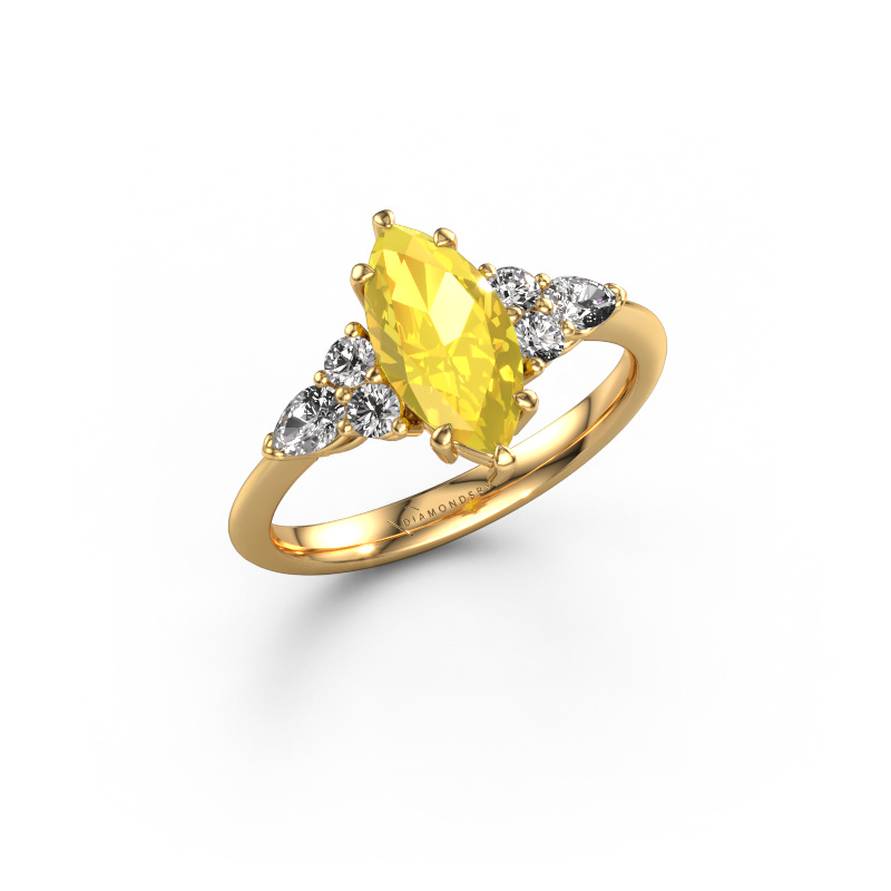 Bild von Verlobungsring Melani MRQ 585 Gold Gelb Saphir 11x5.5 mm