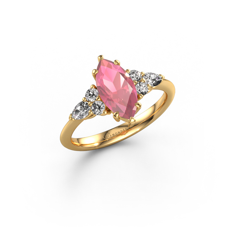 Image of Engagement ring Melani MRQ 585 gold Tourmaline pink 11x5.5 mm