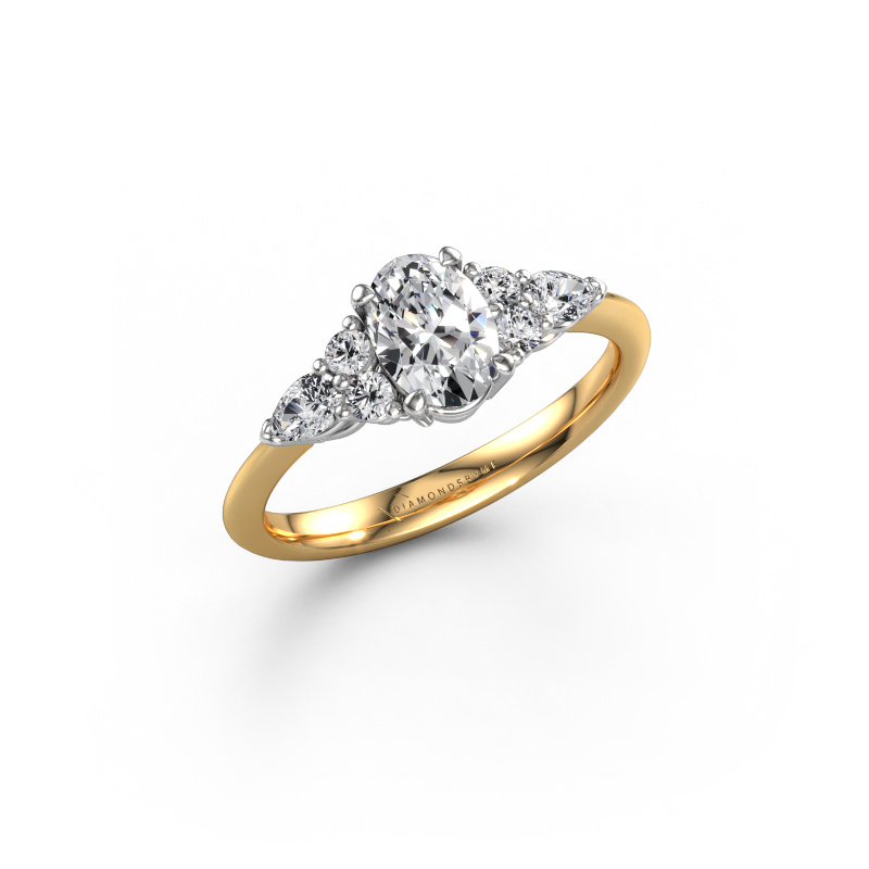 Image of Engagement ring Melani OVL 585 gold Lab-grown diamond 1.18 crt