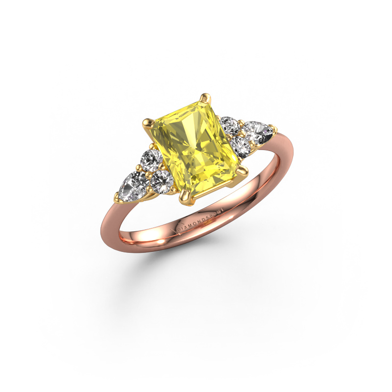 Bild von Verlobungsring Melani RAD 585 Roségold Gelber Labor Diamant 8x6 mm