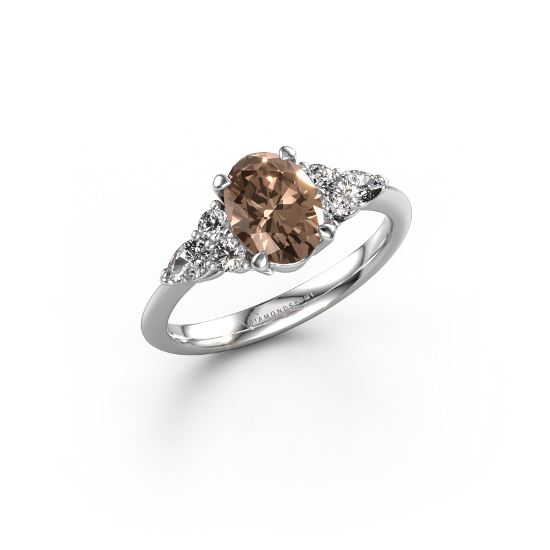 Image of Engagement ring Melani OVL 950 platinum Brown diamond 1.64 crt