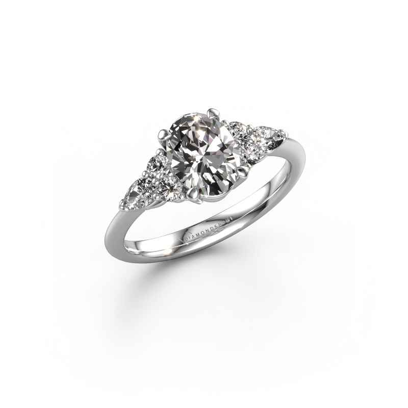 Bild von Verlobungsring Melani OVL 950 Platin Custom diamant 8x6 mm