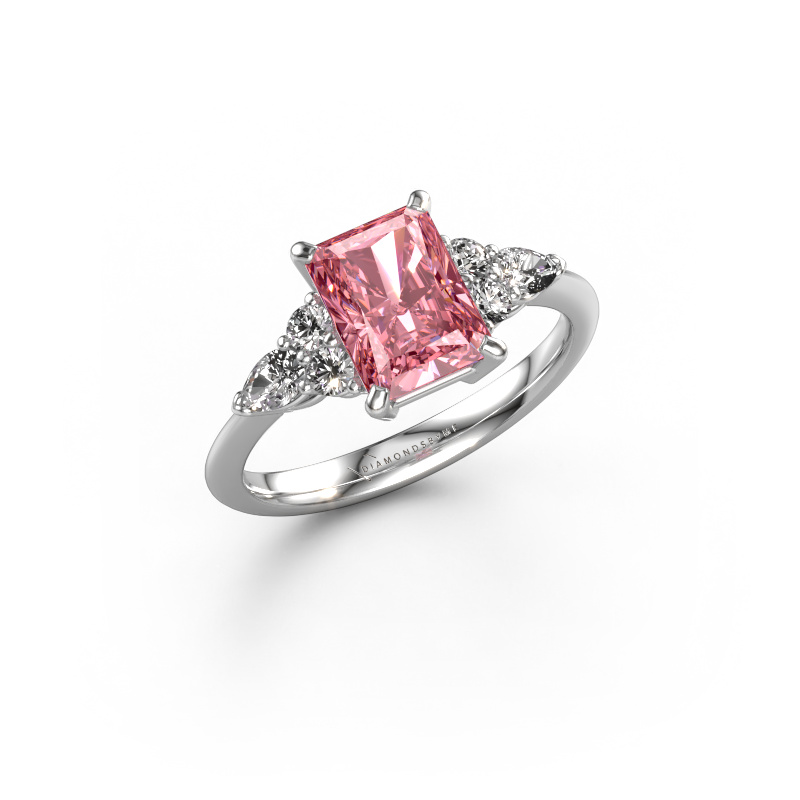 Bild von Verlobungsring Melani RAD 950 Platin Rosa Labordiamant 8x6 mm