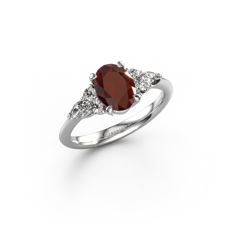 Image of Engagement ring Melani OVL 950 platinum Garnet 8x6 mm