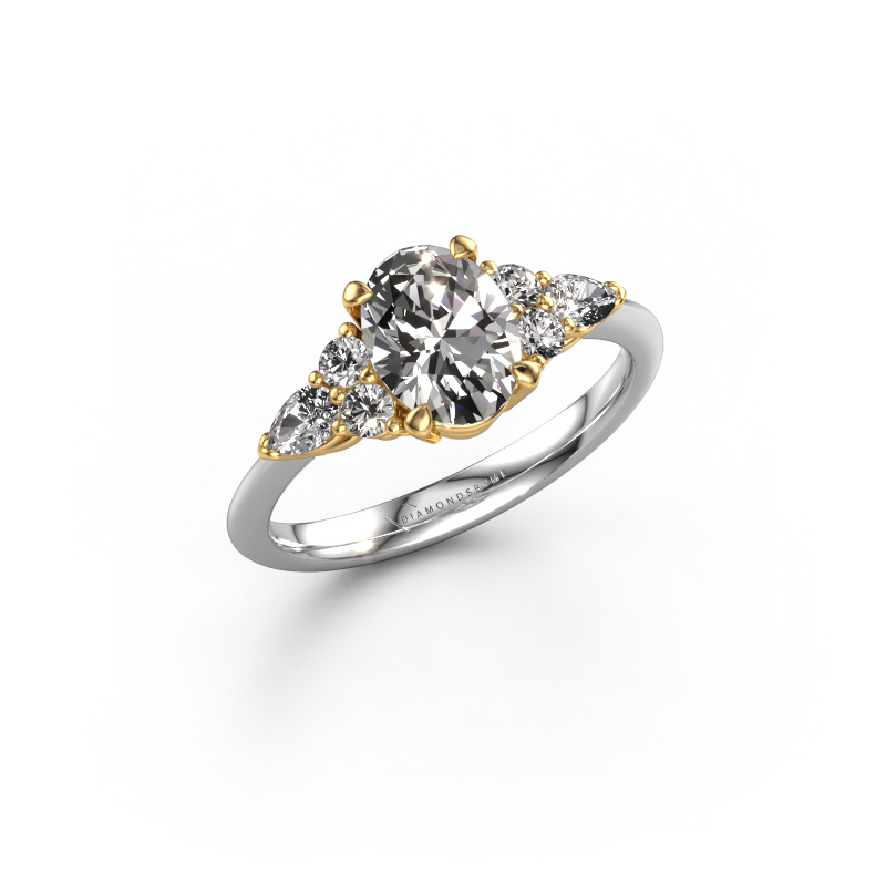 Bild von Verlobungsring Melani OVL 585 Weißgold Custom diamant 8x6 mm