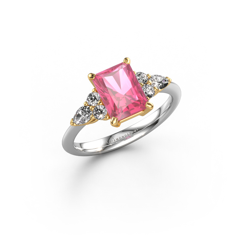 Bild von Verlobungsring Melani RAD 585 Weißgold Pink Saphir 8x6 mm