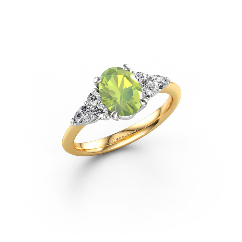 Bild von Verlobungsring Melani OVL 585 Gold Peridot 8x6 mm