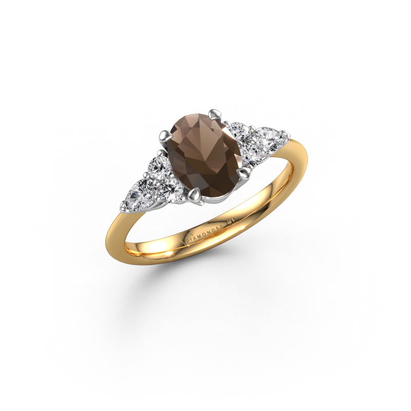 Bild von Verlobungsring Melani OVL 585 Gold Rauchquarz 8x6 mm