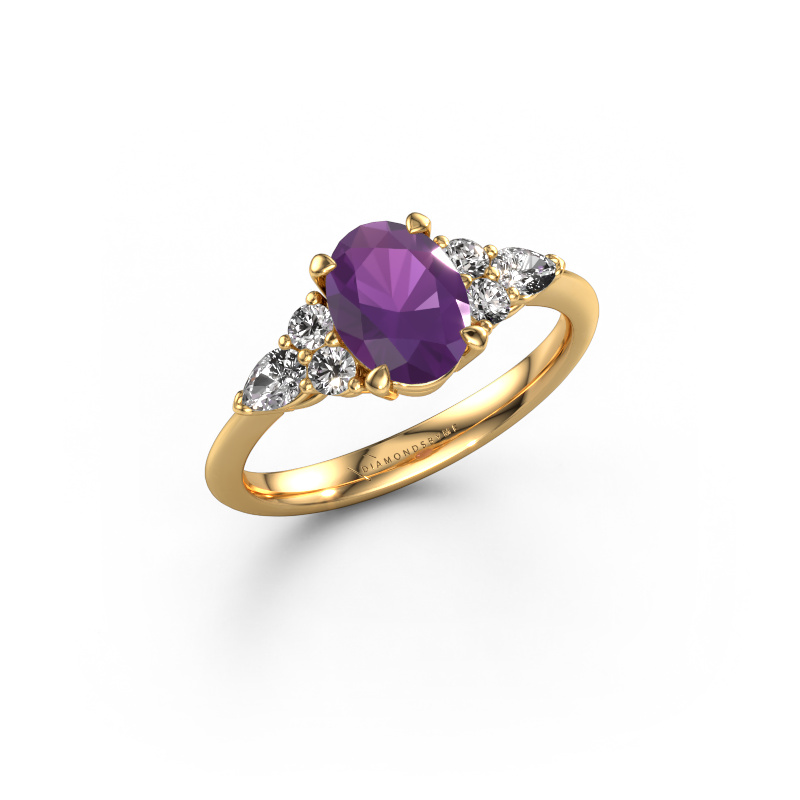 Bild von Verlobungsring Melani OVL 585 Gold Amethyst 8x6 mm