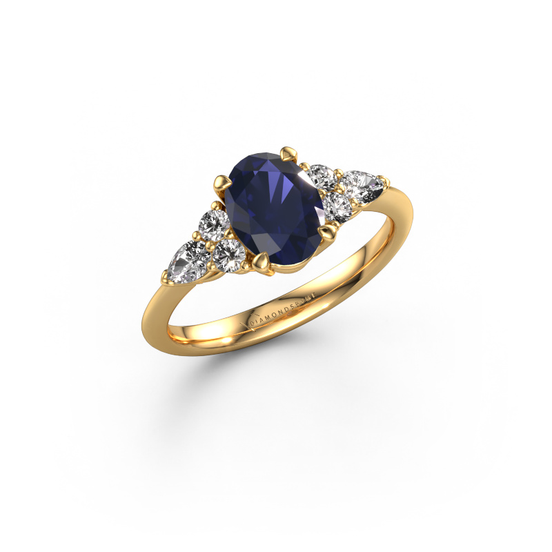 Image of Engagement ring Melani OVL 585 gold Sapphire 8x6 mm