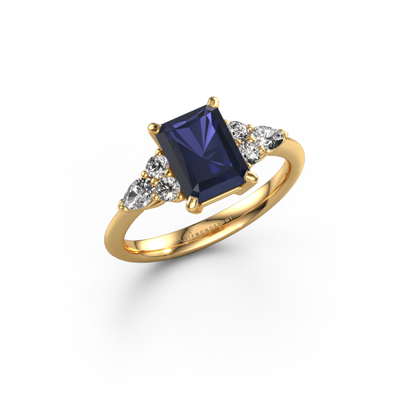 Bild von Verlobungsring Melani RAD 585 Gold Saphir 8x6 mm