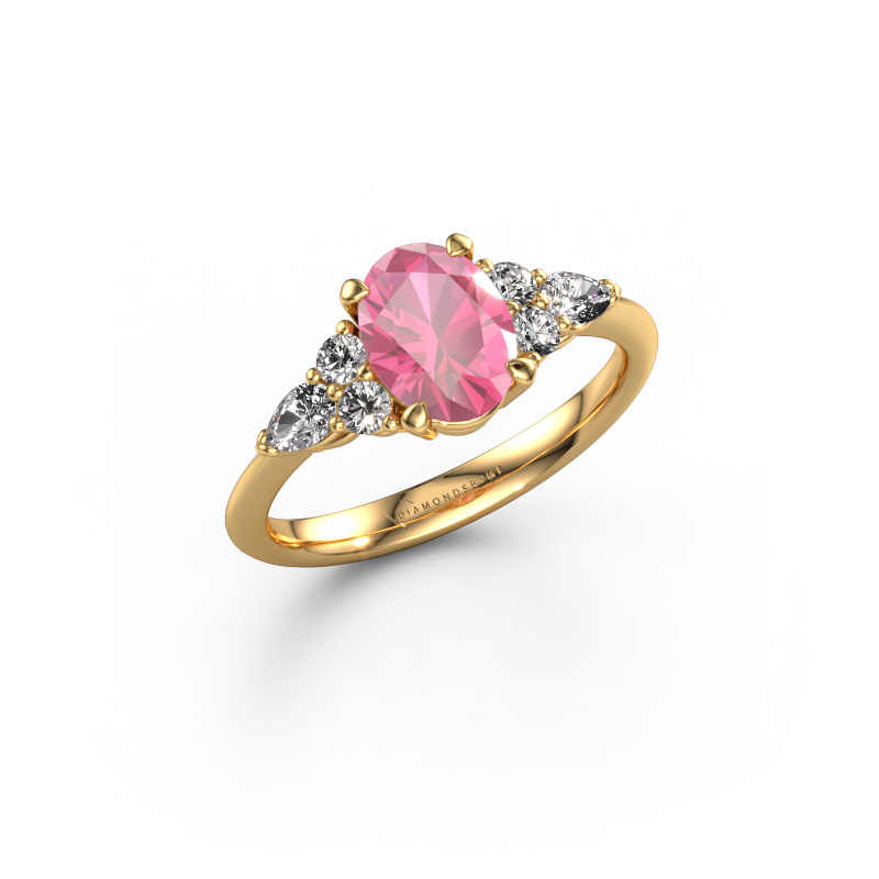 Bild von Verlobungsring Melani OVL 585 Gold Pink Saphir 8x6 mm