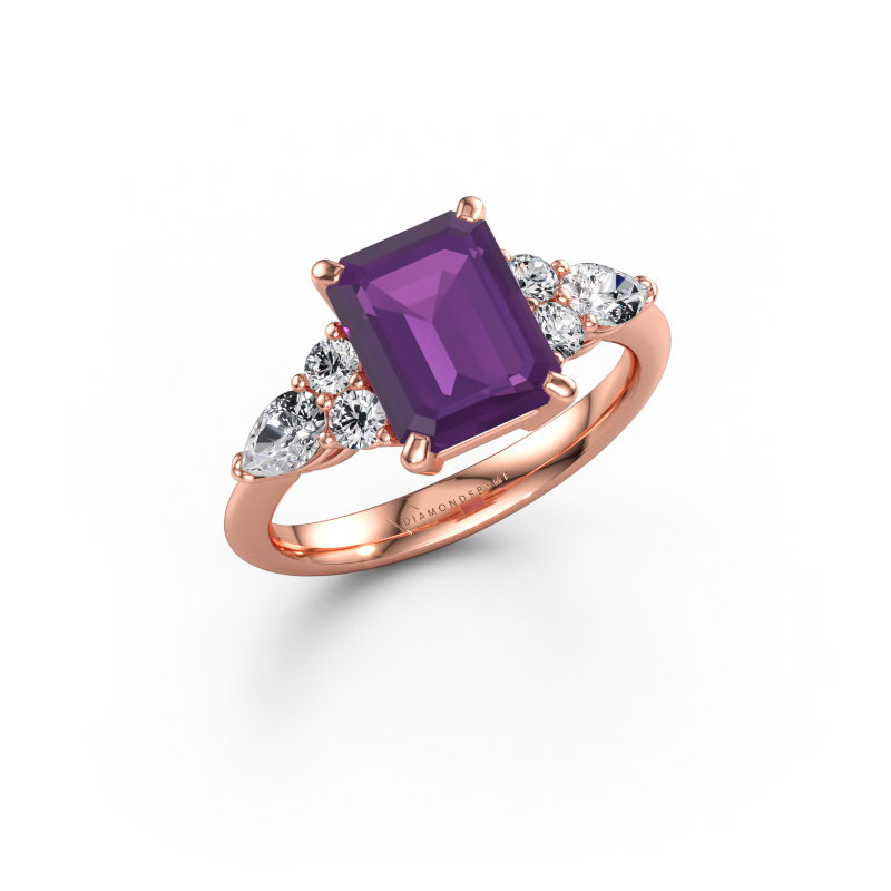 Bild av Löftesring Melani EME 585 roséguld Ametist 9x7 mm