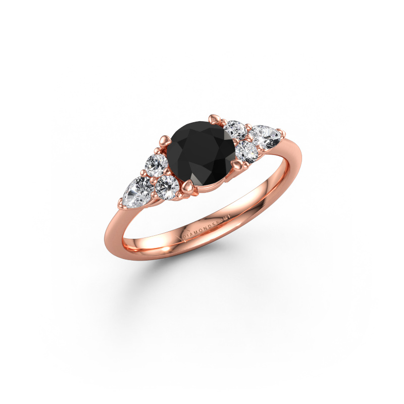 Bild av Förlovningsring Melani RND 585 roséguld Svart diamant 1.50 crt