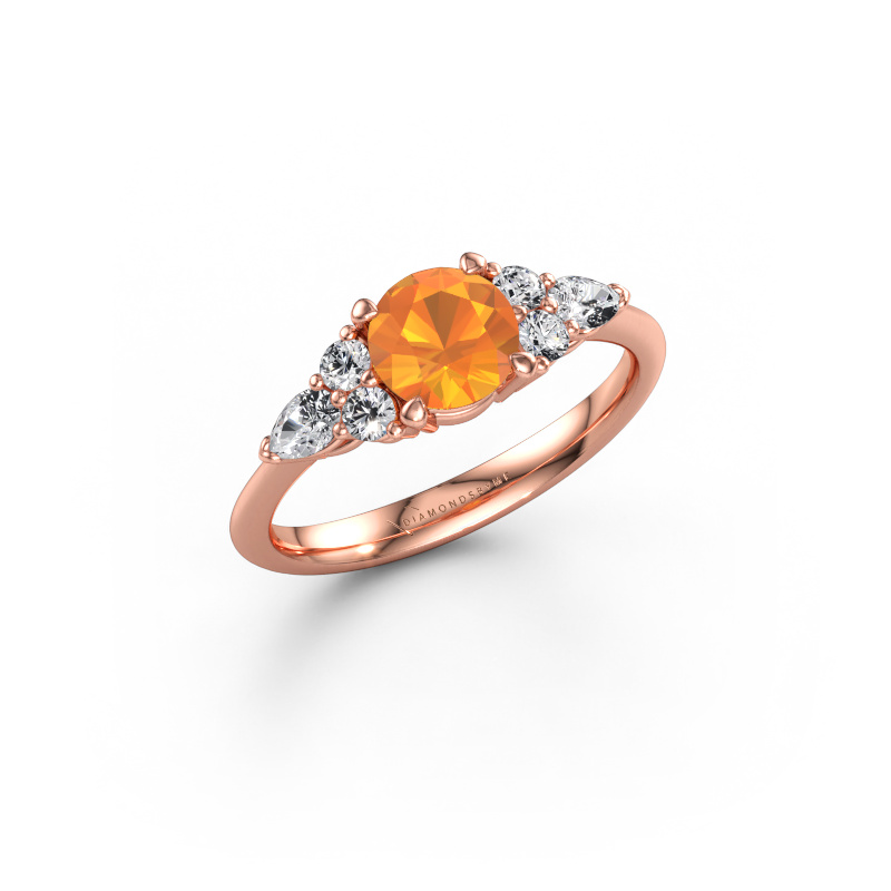Bild av Förlovningsring Melani RND 585 roséguld Citrin 6 mm