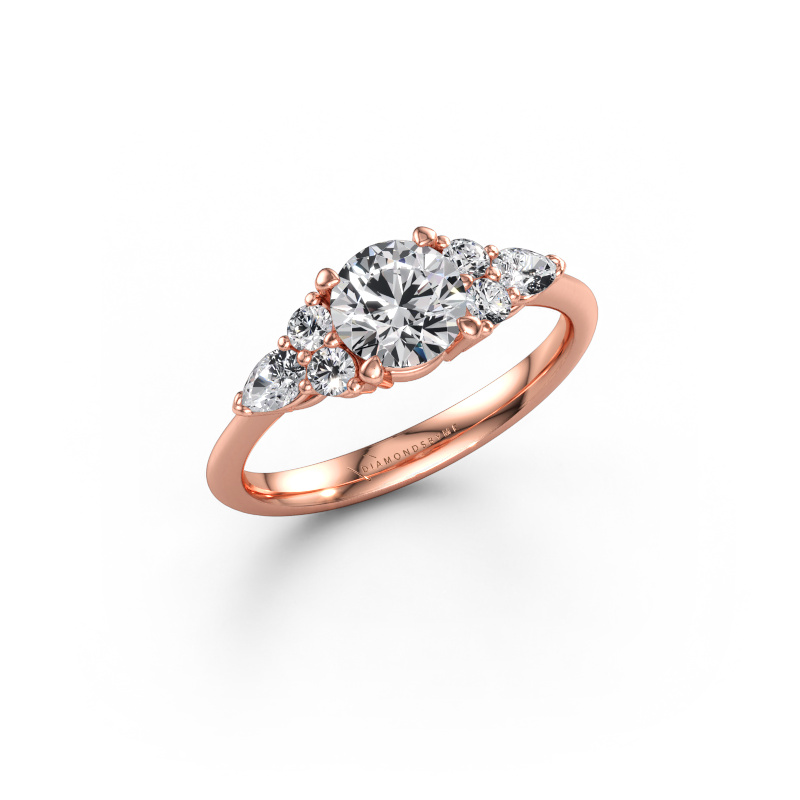 Immagine di Anello di fidanzamento Melani RND 585 oro rosa Zirconia cubica 6 mm