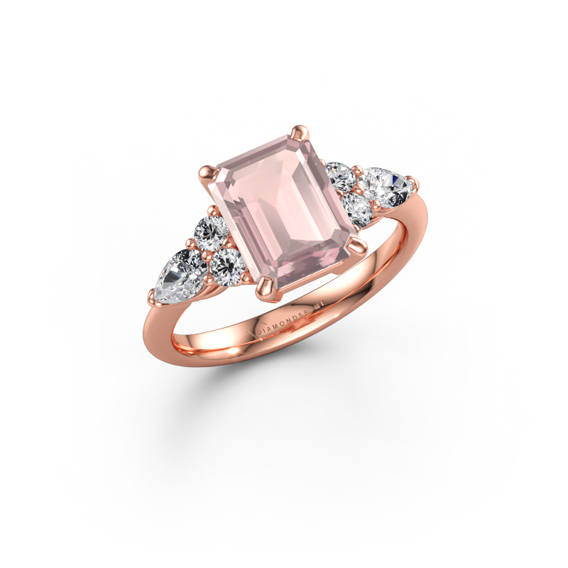 Bild av Löftesring Melani EME 585 roséguld Champagnefärgad morganit 9x7 mm