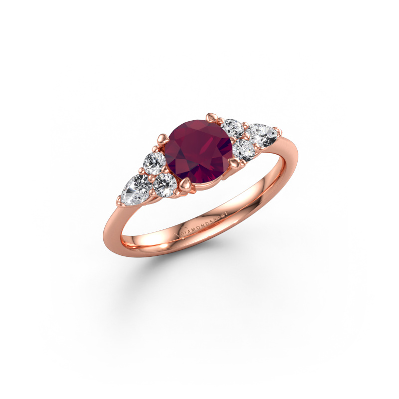 Bild av Förlovningsring Melani RND 585 roséguld Rodolit 6 mm