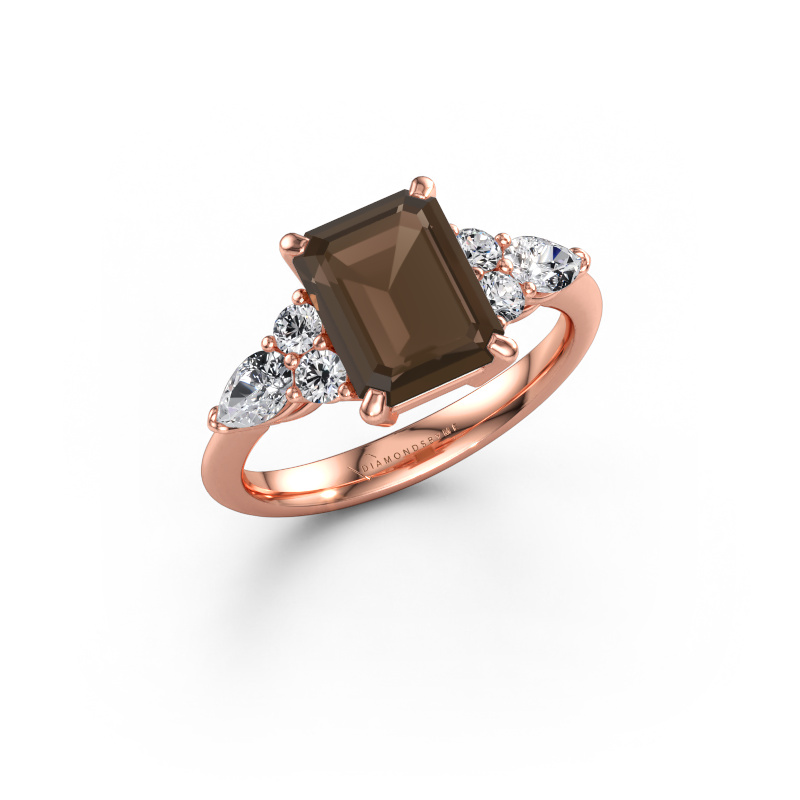Bild av Löftesring Melani EME 585 roséguld Rökkvarts 9x7 mm