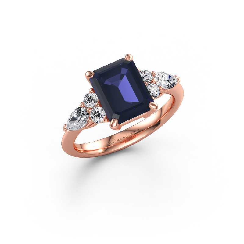 Immagine di Anello di promessa Melani EME 585 oro rosa Zaffiro 9x7 mm