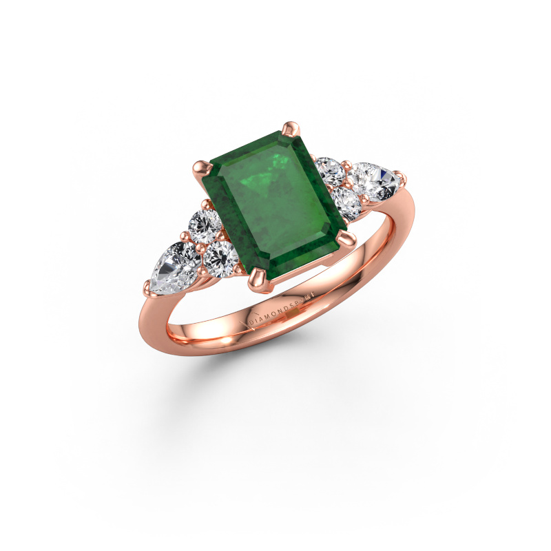 Bild av Löftesring Melani EME 585 roséguld Smaragd 9x7 mm