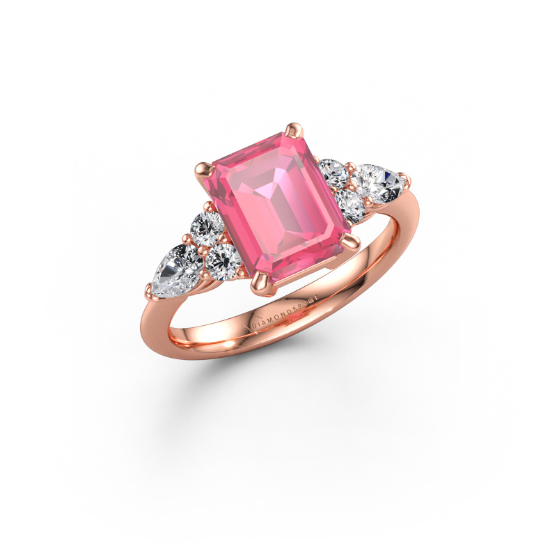 Bild av Löftesring Melani EME 585 roséguld Rosa safir 9x7 mm