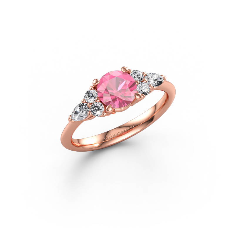 Immagine di Anello di fidanzamento Melani RND 585 oro rosa Zaffiro rosa 6 mm