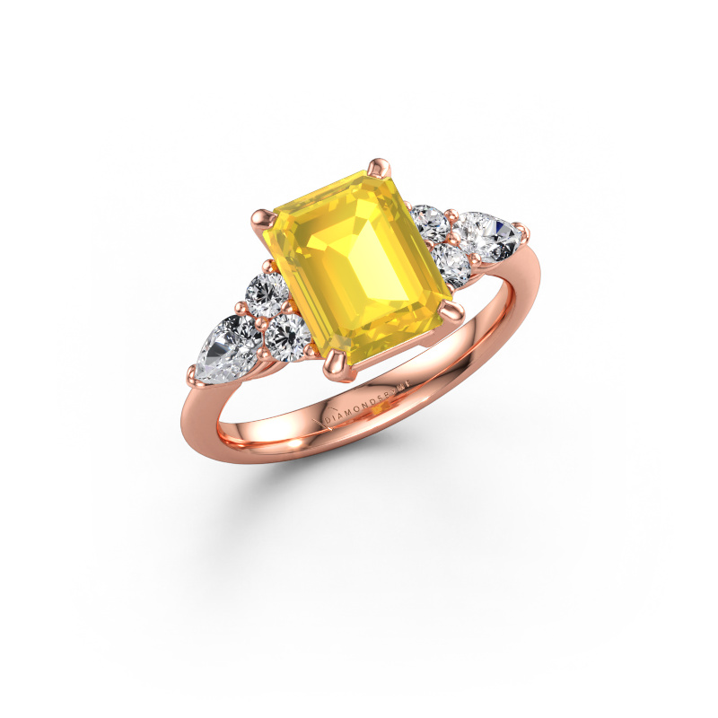 Immagine di Anello di promessa Melani EME 585 oro rosa Zaffiro giallo 9x7 mm